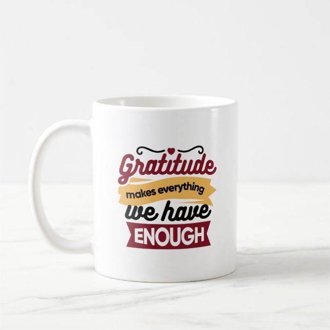 Caneca De Café Faith and Gratitude Artwork – Uplifting Christian  (Esquerda)