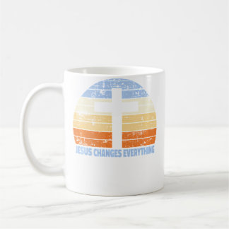 Caneca De Café Faith Cross Jesus Changes Everything Christian
