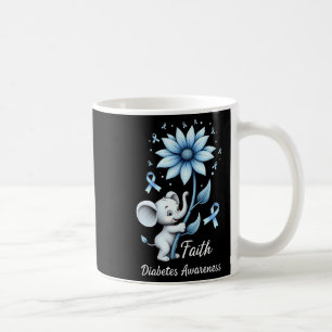 Caneca De Café Faith Cute Elephants Sunflower Diabetes Sensibiliz
