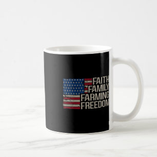 Caneca De Café Faith Family Farming Freedom American Flag 4º