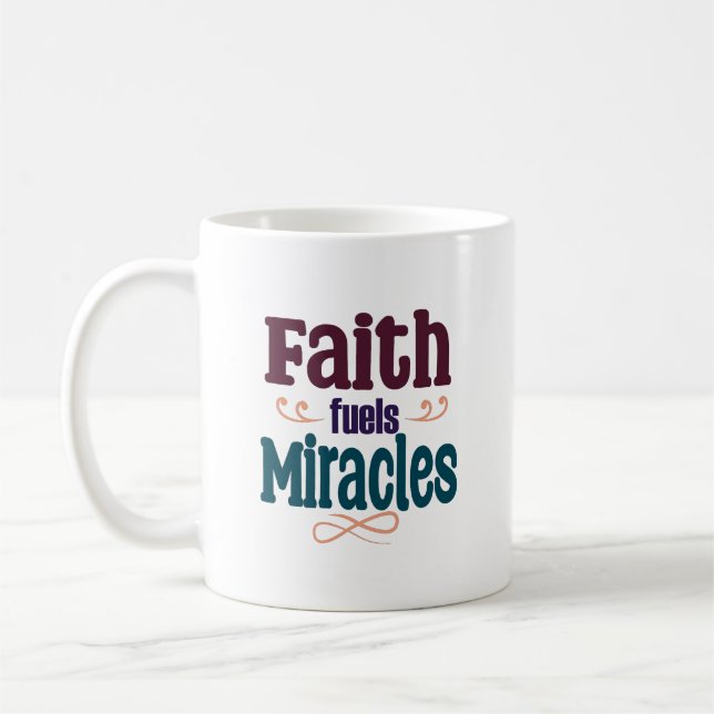 Caneca De Café Faith Fuels Milagres (Esquerda)