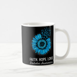 Caneca De Café Faith Hope Ama a Consciência da Diabetes