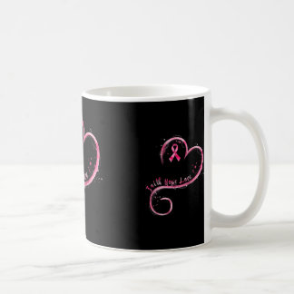 Caneca De Café Faith Hope ama Awarenes do Cancer de Fita Rosa