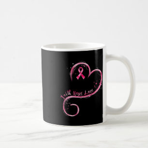 Caneca De Café Faith Hope ama Awarenes do Cancer de Fita Rosa