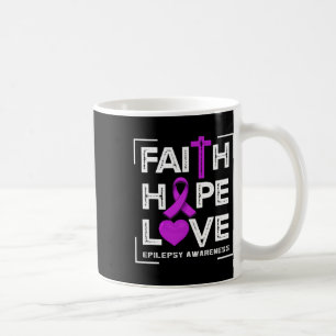 Caneca De Café Faith Hope ama Consciência da Epilepsia