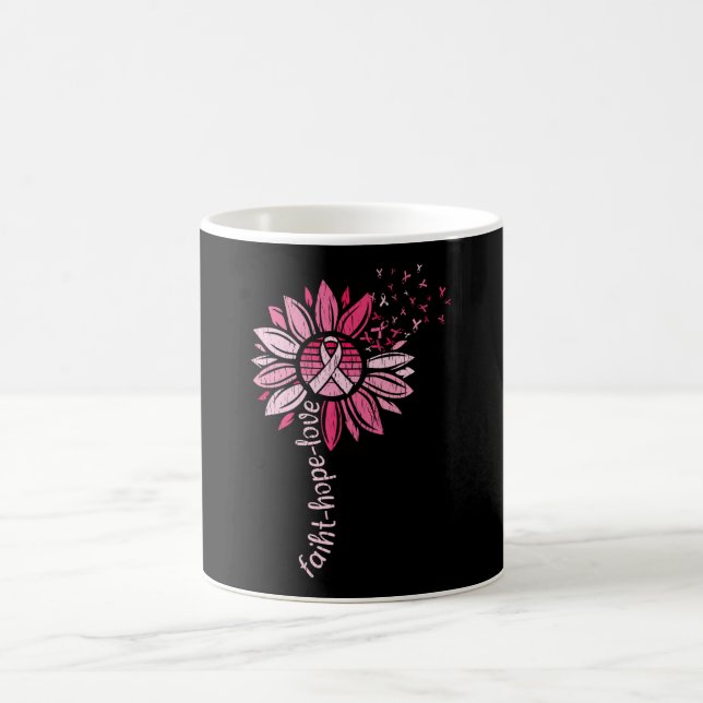 Caneca De Café Faith Hope ama Consciência do Cancer de Girassol (Centro)