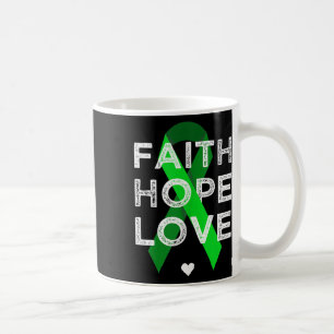 Caneca De Café Faith Hope ama Fita Verde Camisa Saúde Mental A