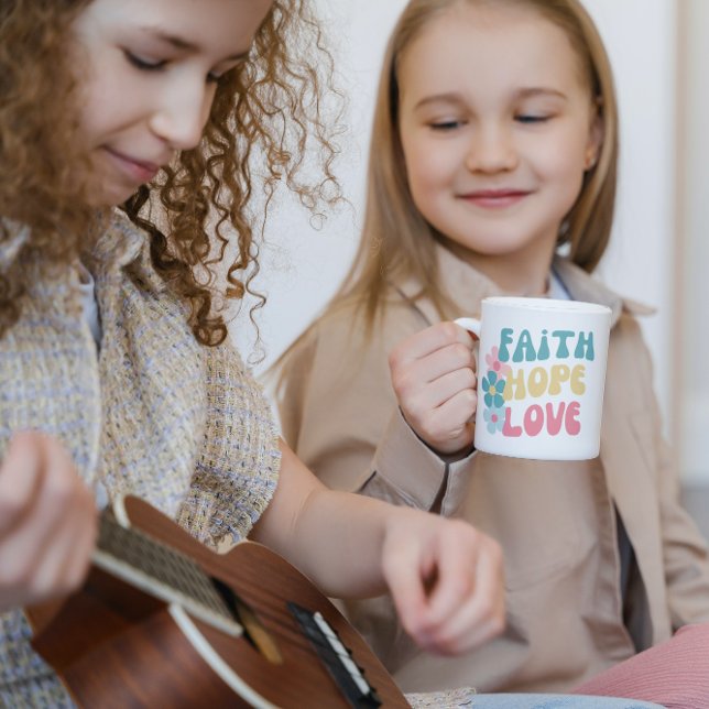 Caneca De Café Faith Hope Amor Citação Inspiradora (Criador carregado)