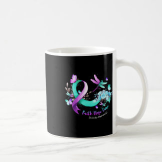 Caneca De Café Faith Hope Cure Dragonfly Suicida Prevention Aware
