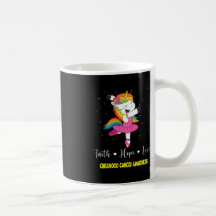 Caneca De Café Faith Hope Love Chilhood Cancer Awarness Unicorn
