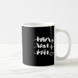 Caneca De Café Faith Hope Love - Christian Religion Heartbeat Cro