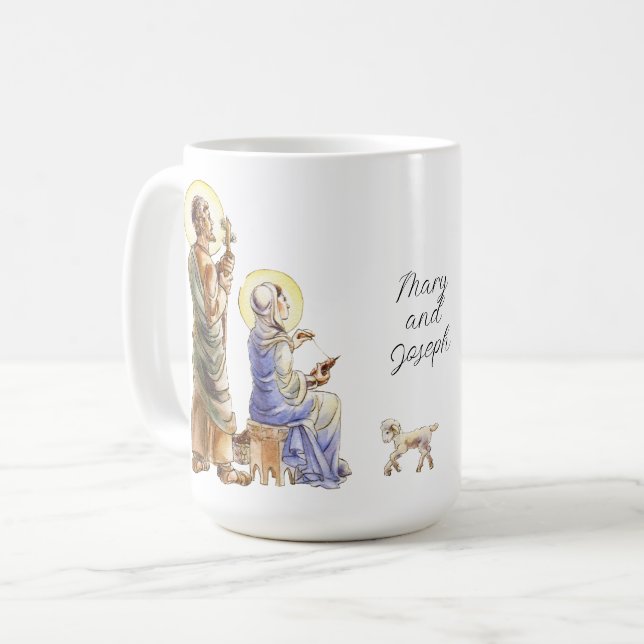 Caneca De Café Faith Mary e Joseph (Frente Esquerda)