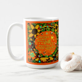 Caneca De Café Faith Miracle Cita Floral Bumblebes Irelyn