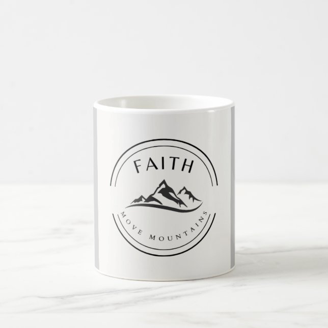 Caneca De Café Faith move montanhas Mug (Centro)