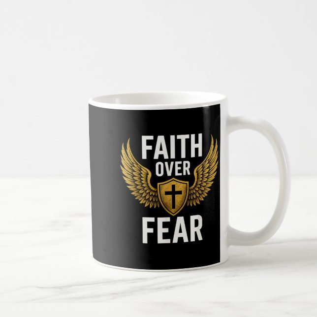 Caneca De Café Faith Over Fear Gold  (Direita)