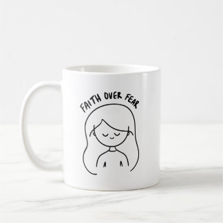 Caneca De Café Faith Over Fear - Inspirational & Positive Message