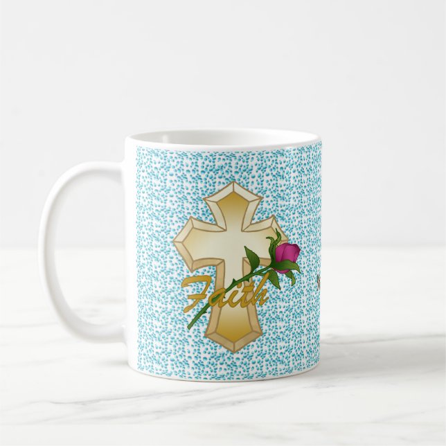 Caneca De Café Faith Rosa Christian Cross mug (Esquerda)