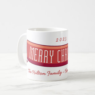 Caneca De Café Faixa de cachecol de Natal Alegre