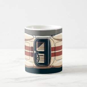 Caneca De Café Faixa de Carro de Corrida Minimalista Retro