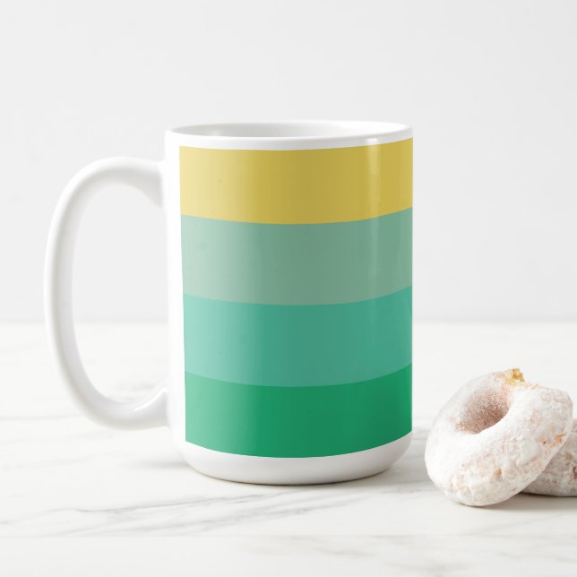 Caneca De Café Faixa de cores claras (Com Donut)