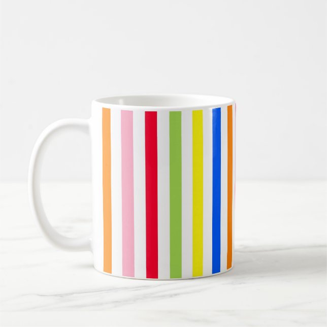 Caneca De Café Faixa de doces multicolorida (Esquerda)