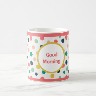 Caneca De Café Faixa de Pontos de Teal Dourados Laranja Personali