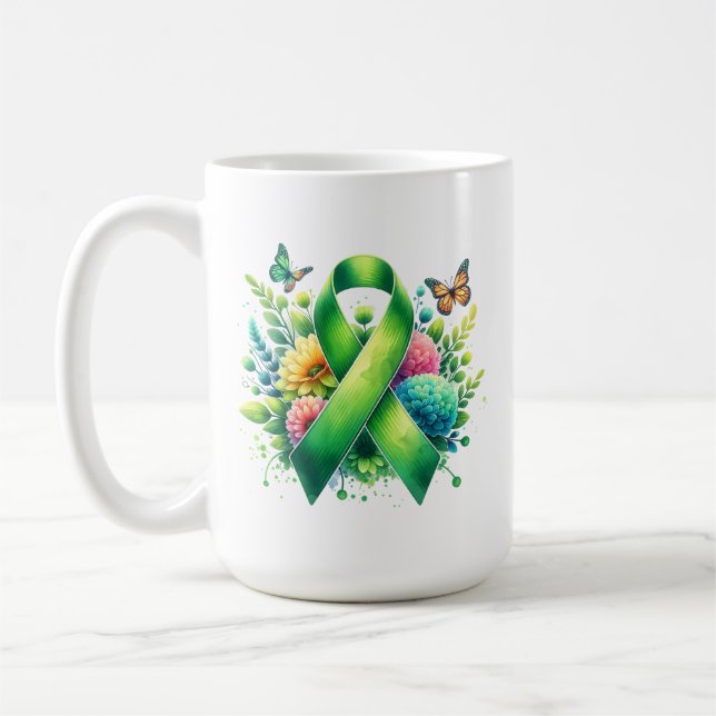 Caneca De Café Faixa de Sensibilização para a Doença de Lyme (Esquerda)