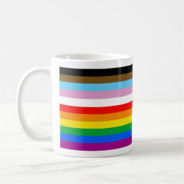 Caneca De Café Faixa de Sinalizador de Progresso LGBTQ+