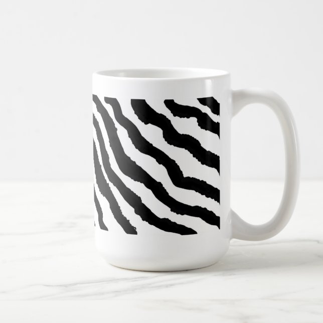 Caneca De Café Faixa de Zebra Negra e Branca (Direita)
