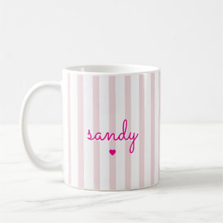 Caneca De Café Faixa Personalizada Nome Listrada Nova Tia Anivers