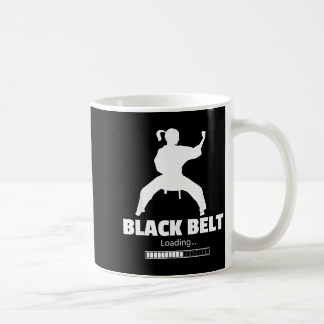 Caneca De Café Faixa Preta Carregando Taekwondo (Direita)