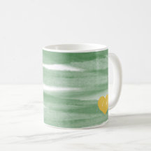 Faixa Verde Sage Monograma de Coffee Mug