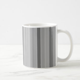Caneca De Café faixas verticais de cinza