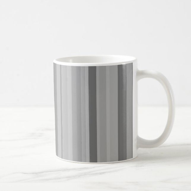 Caneca De Café faixas verticais de cinza (Direita)