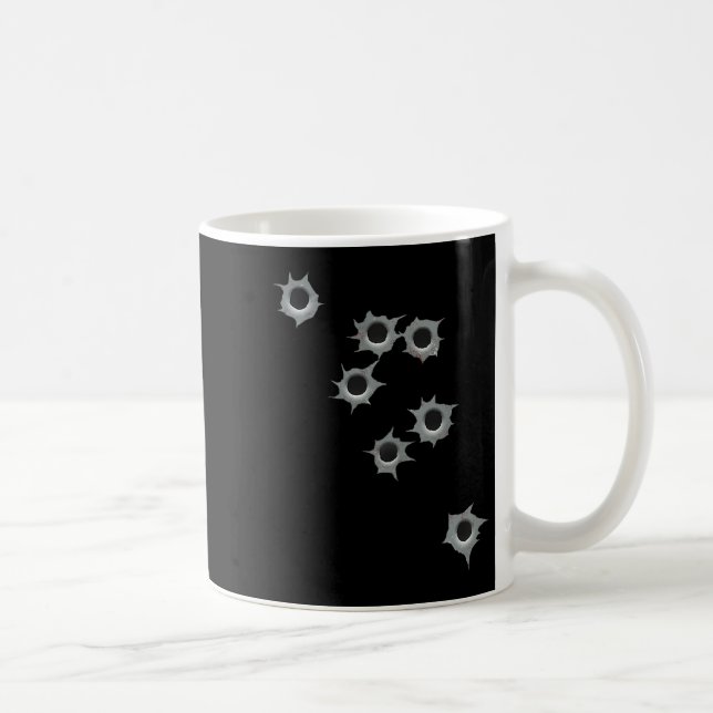 Caneca De Café Fake Bullet Hole Funny Costume Graphic Design  (Direita)