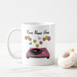 Caneca De Café Fala DJ Turntable Music Produtor Musical Personali