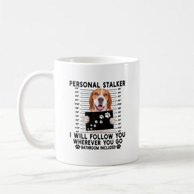 Caneca De Café Falador Pessoal Eu Vou Segui-Lo Beagle Lover (Esquerda)