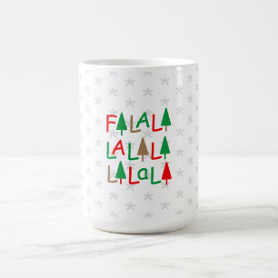Caneca De Café Falalalalalalalala Árvores de Natal vermelhas