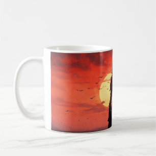 Caneca De Café falando de sombras em um visual, simbólico