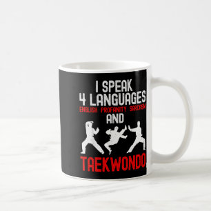 Caneca De Café Falar 4 Idiomas e Taekwondo - Artes Marciais