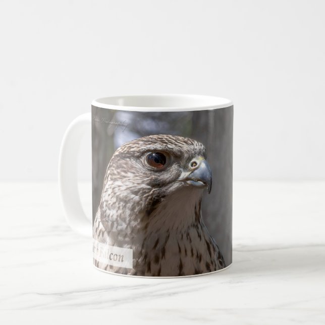 Caneca De Café Falcão-da-pradaria Salmo 92:5 KJV (Frente Esquerda)