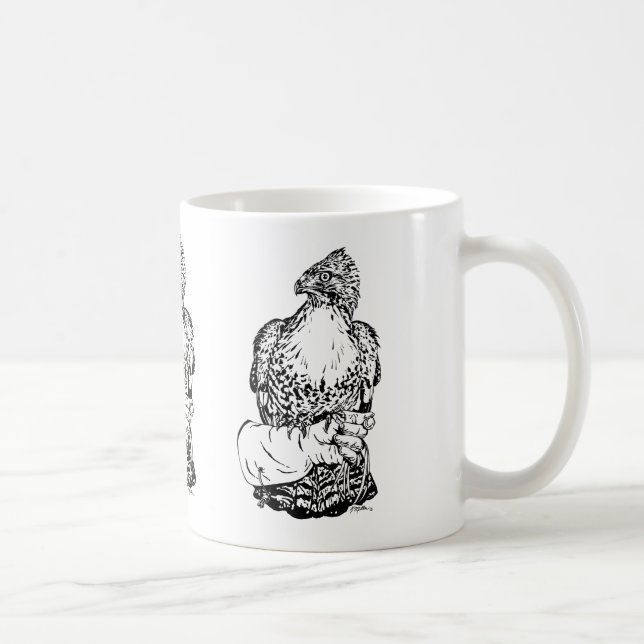 Caneca De Café Falcão de cauda vermelha na luva (Direita)