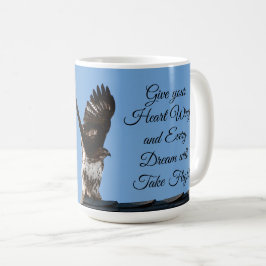 Caneca De Café Falcão De Mala Vermelha Tomando Voo Inspiracional