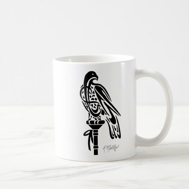 Caneca De Café Falcão em poleiro de bloco (Direita)