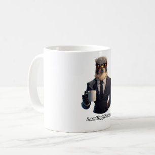 Caneca De Café Falcão Empresário Carregando Café Focado
