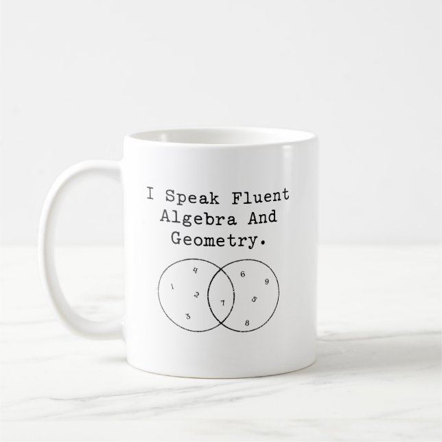 Caneca De Café Fale Álgebra e Geometria Fluente Perito (Esquerda)