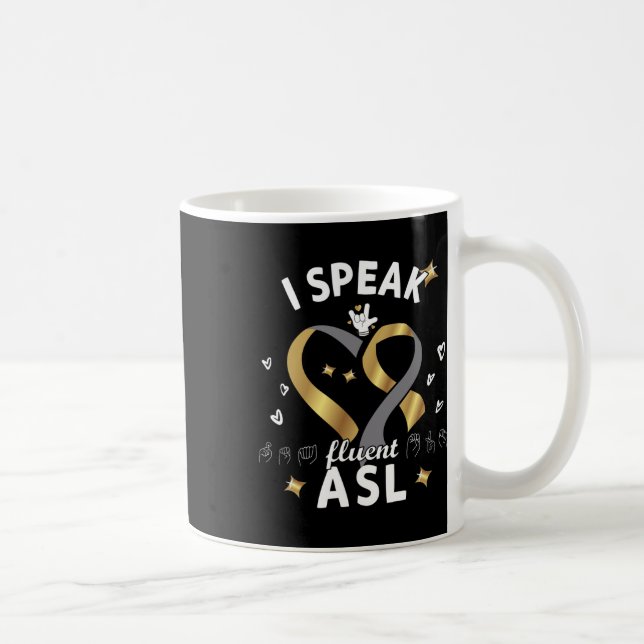 Caneca De Café Fale Fluent Asl - Idioma de Sinais Deficiente Cons (Direita)