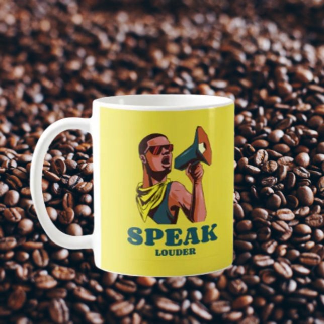 Caneca De Café Fale mais alto (Criador carregado)