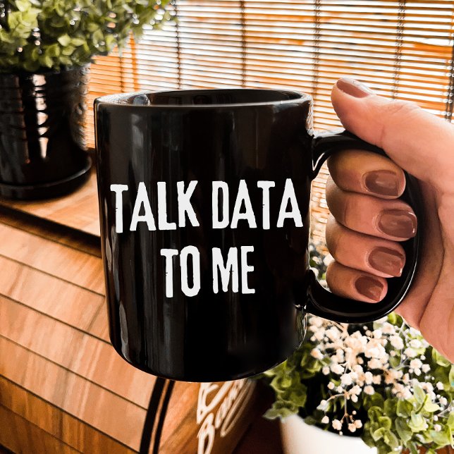 Caneca De Café Fale-me dos dados - Estatísticas e Ciência da Comp (Criador carregado)
