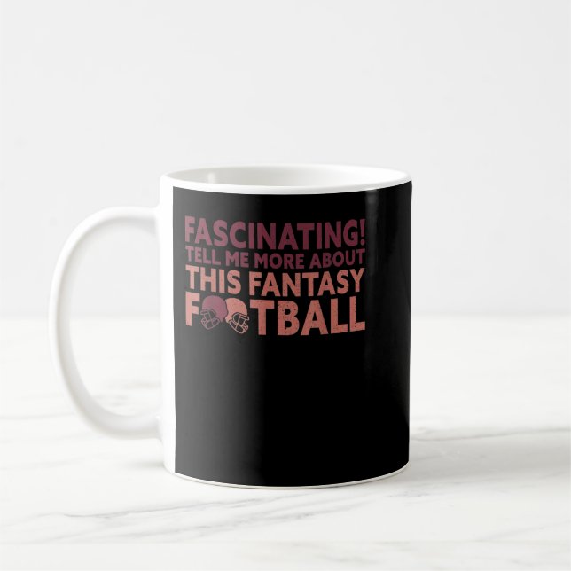 Caneca De Café Fale-Me Sobre Fantasy Futebol Draft Engraçado Fant (Esquerda)